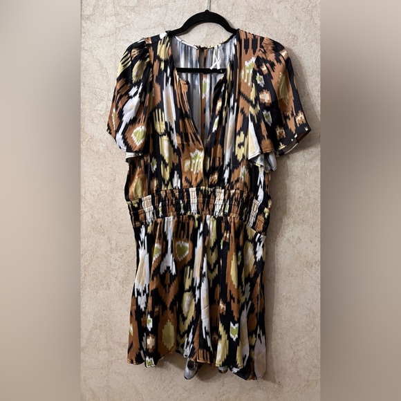 Anthropologie Somerset Brown Printed Rompe - Picture 2 of 6